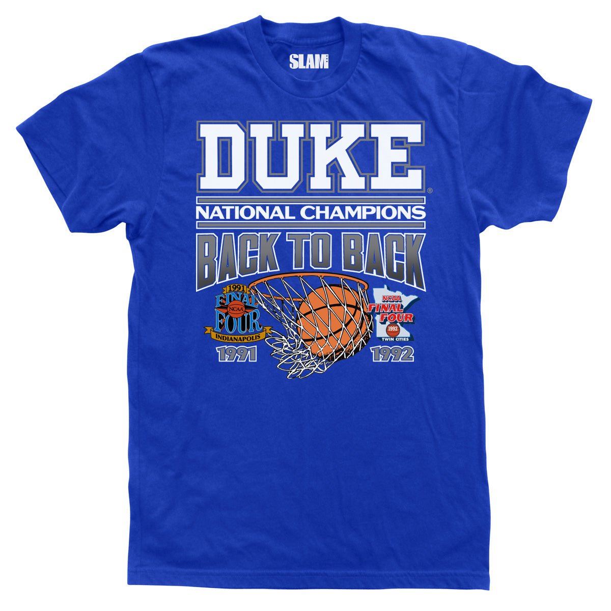 Duke Back to Back 91 92 Vintage Tee