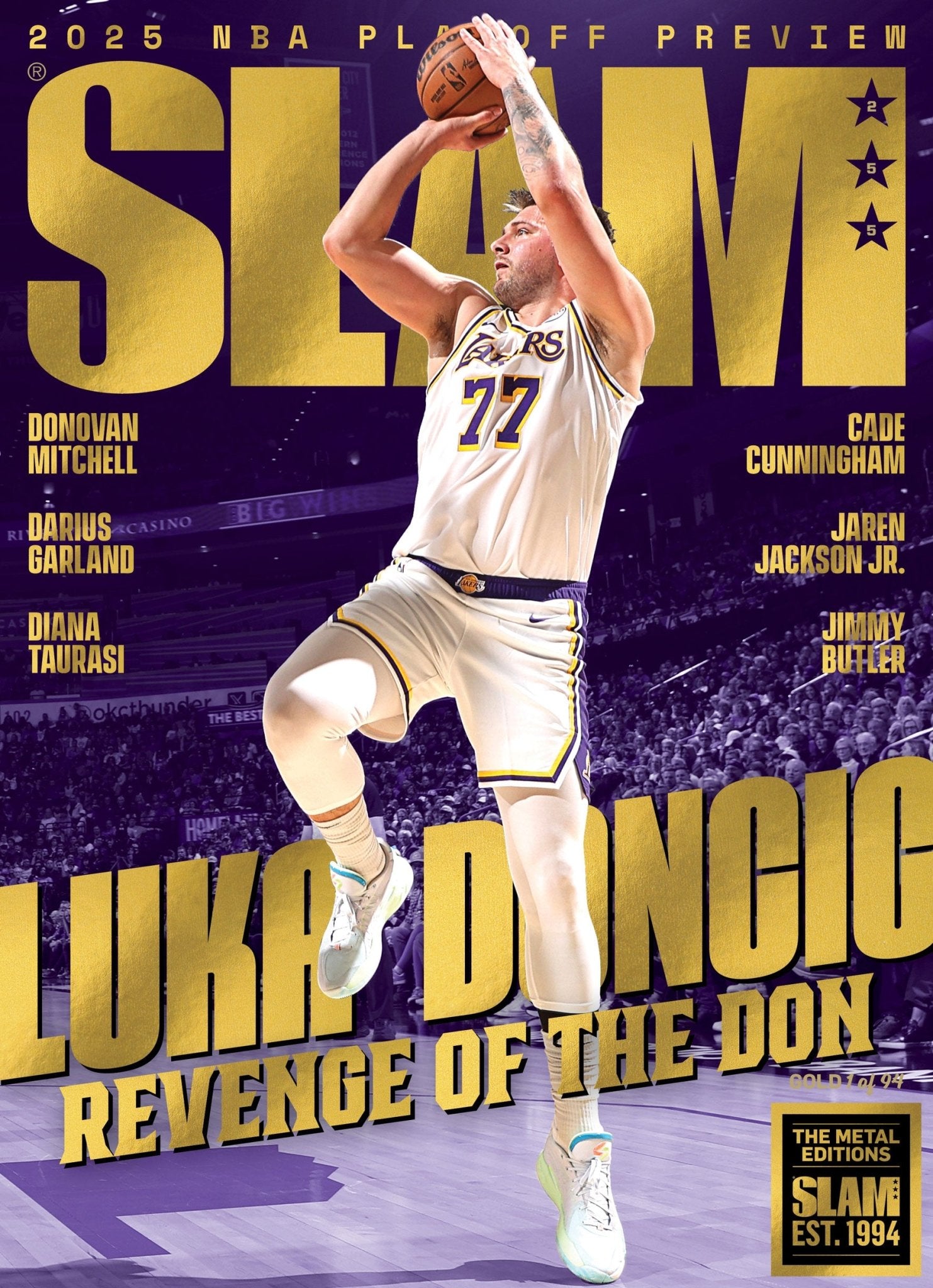 GOLD METAL: SLAM 255 - Luka Doncic (#d/94) - SLAM Goods