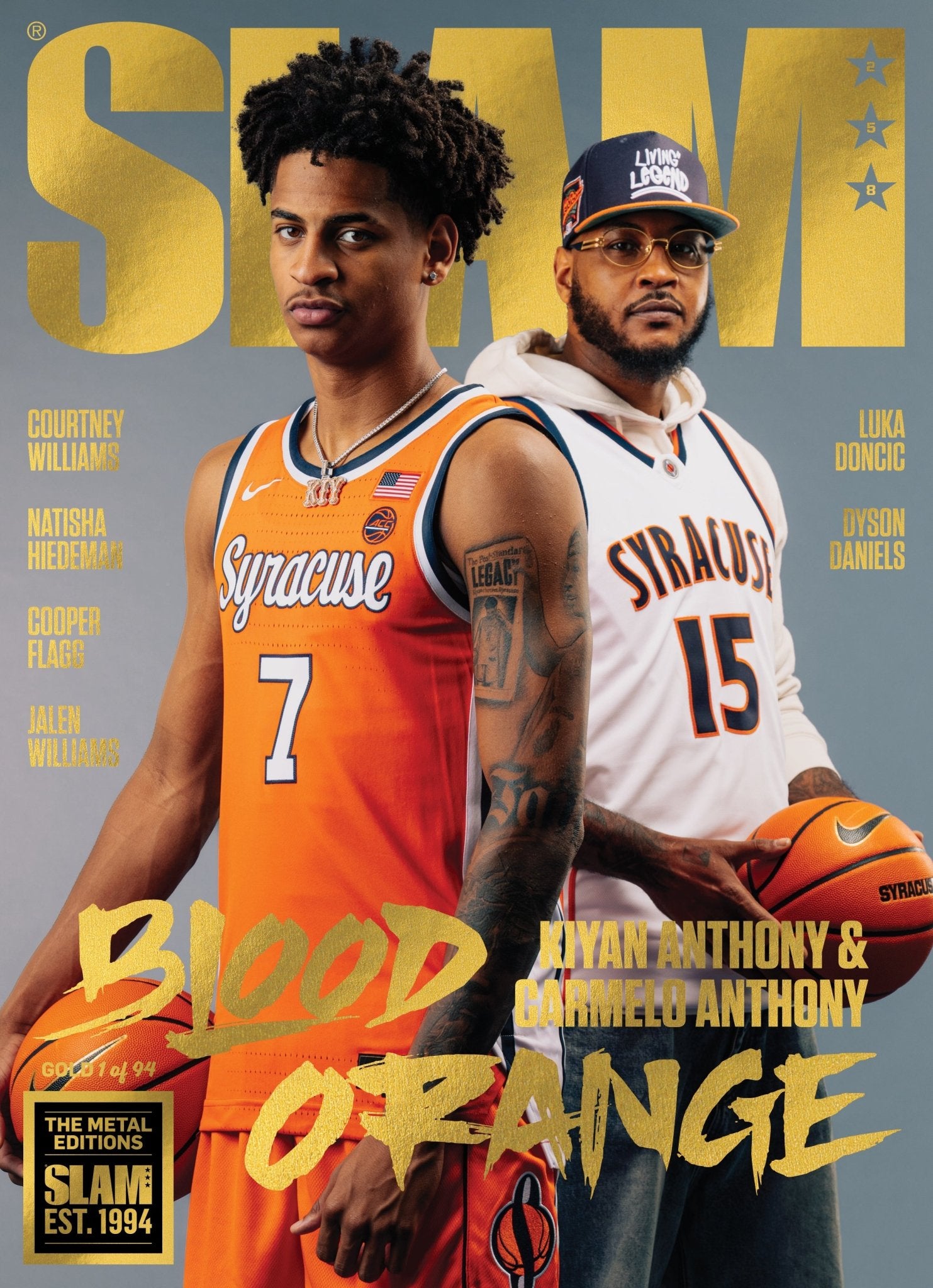 GOLD METAL: SLAM 258 - Kiyan + Carmelo Anthony Magazine (d/94) - SLAM Goods
