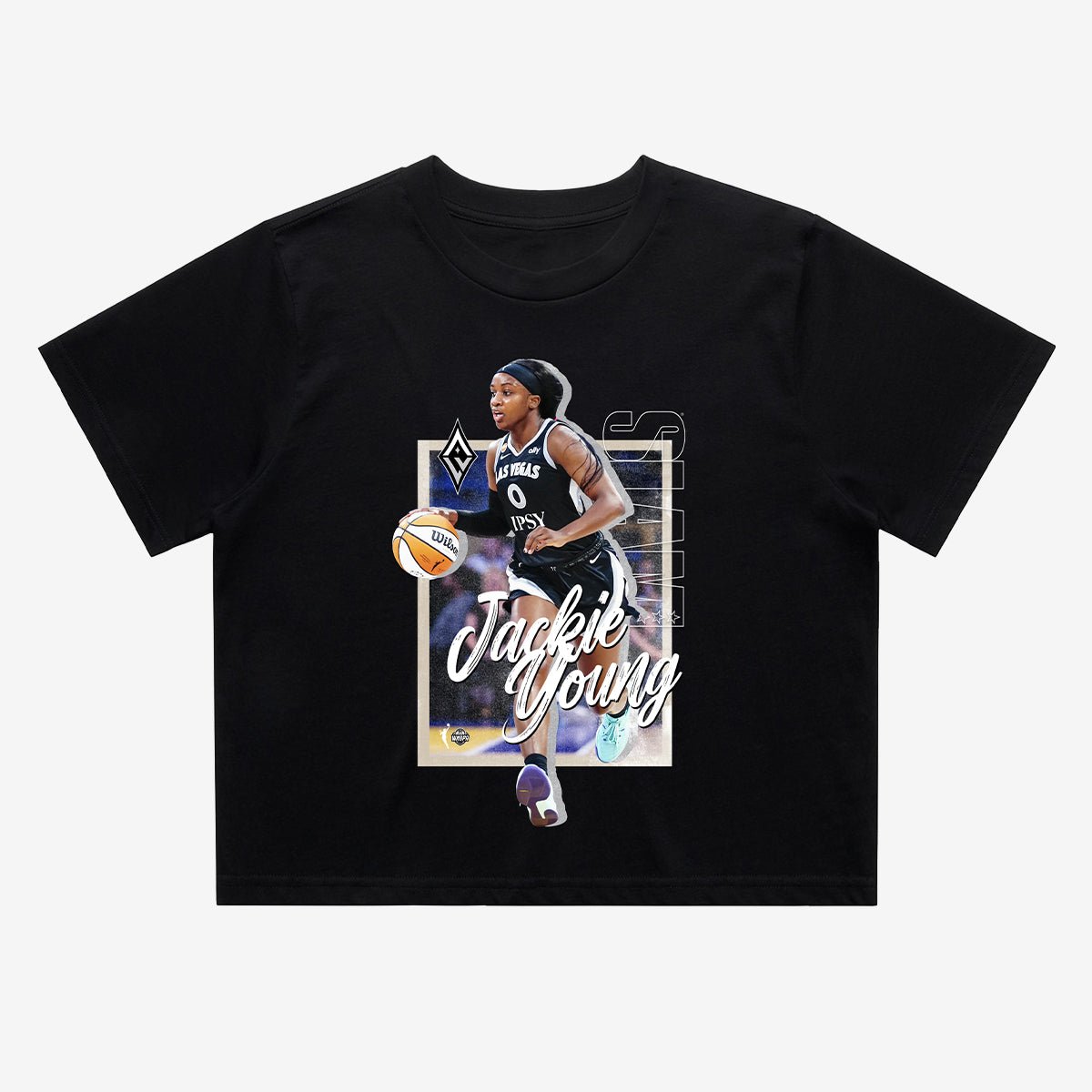 Las Vegas Aces Player Crop Tee - Jackie Young (SLAM 262) - SLAM Goods