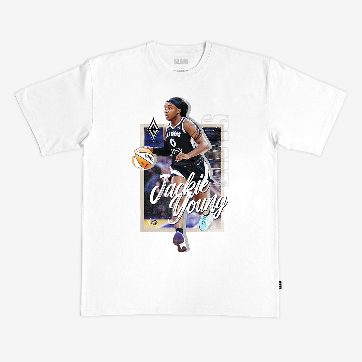 Las Vegas Aces Player Heavy Tee - Jackie Young (SLAM 262) - SLAM Goods