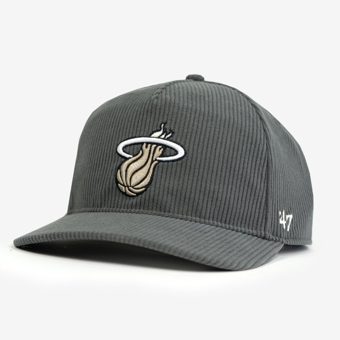 Miami Heat Charcoal Thick Cord '47 Hitch Hat - SLAM Goods