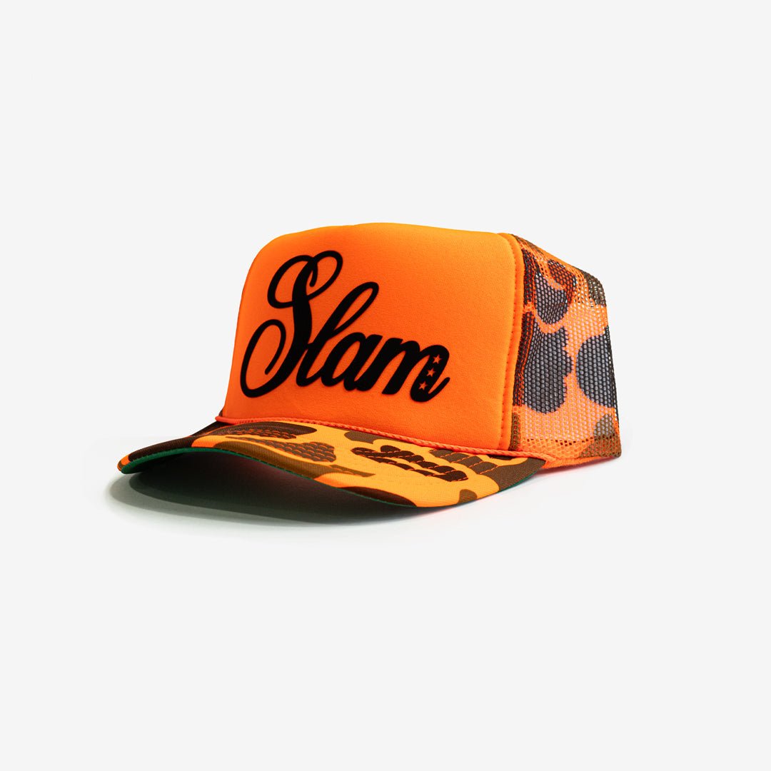SLAM Big Game Hunters Camo Trucker Hat (Orange) - SLAM Goods