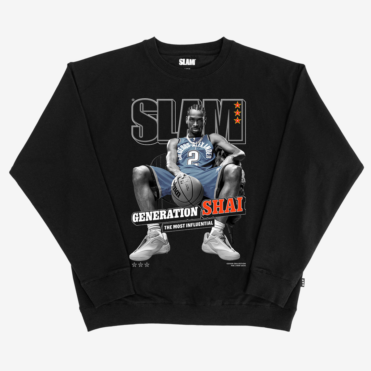 SLAM Cover Crewneck - Shai Gilgeous - Alexander (SLAM 254) (Black and White Edition) - SLAM Goods