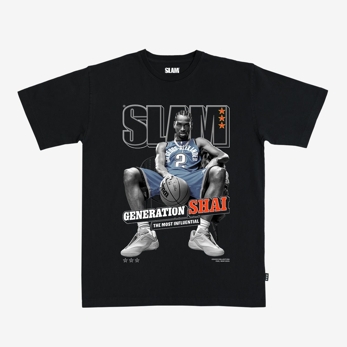 SLAM Cover Tee - Shai Gilgeous - Alexander (SLAM 254) (Black and White Edition) - SLAM Goods