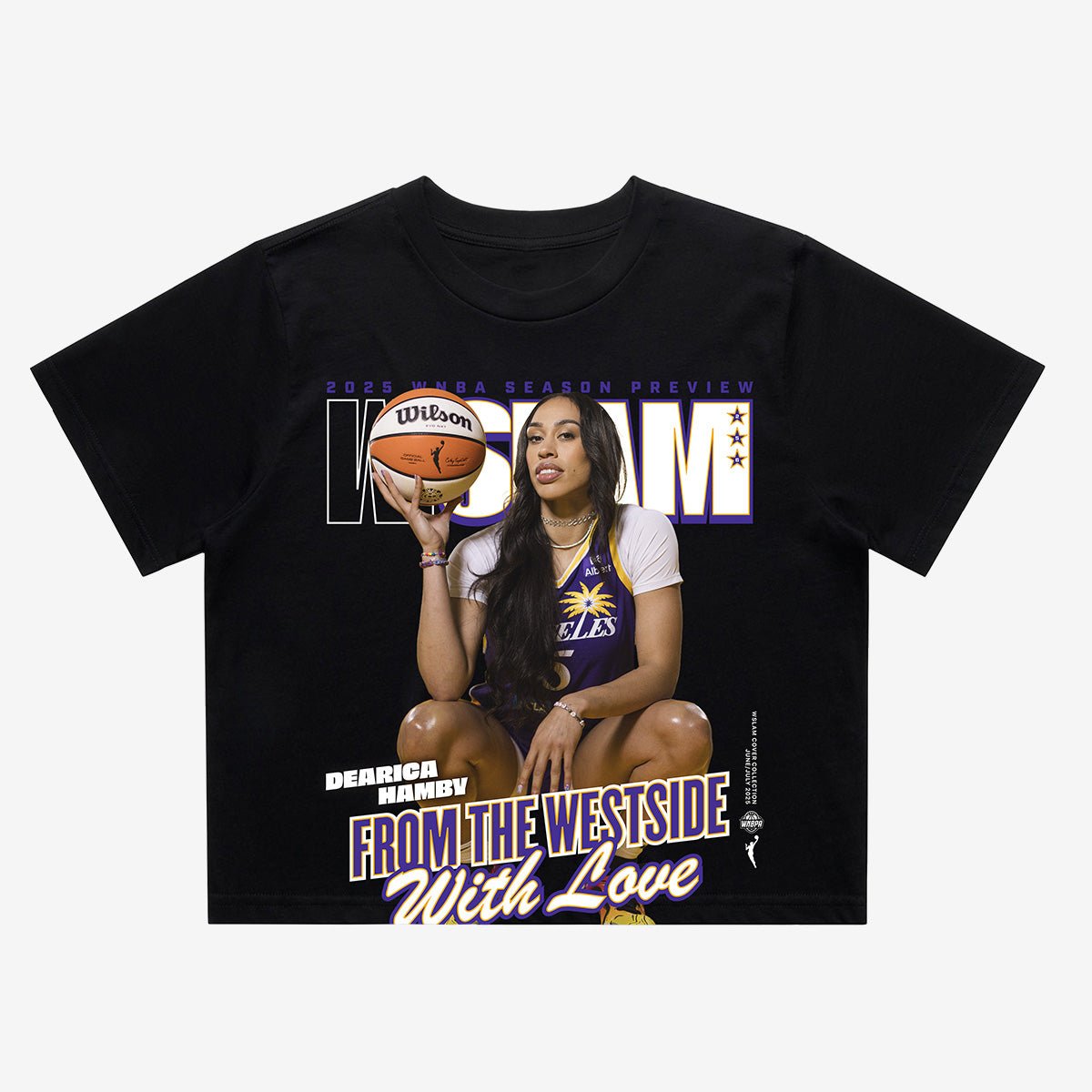 WSLAM Dearica Hamby Women's Crop Tee - Los Angeles Sparks (SLAM 256) - SLAM Goods