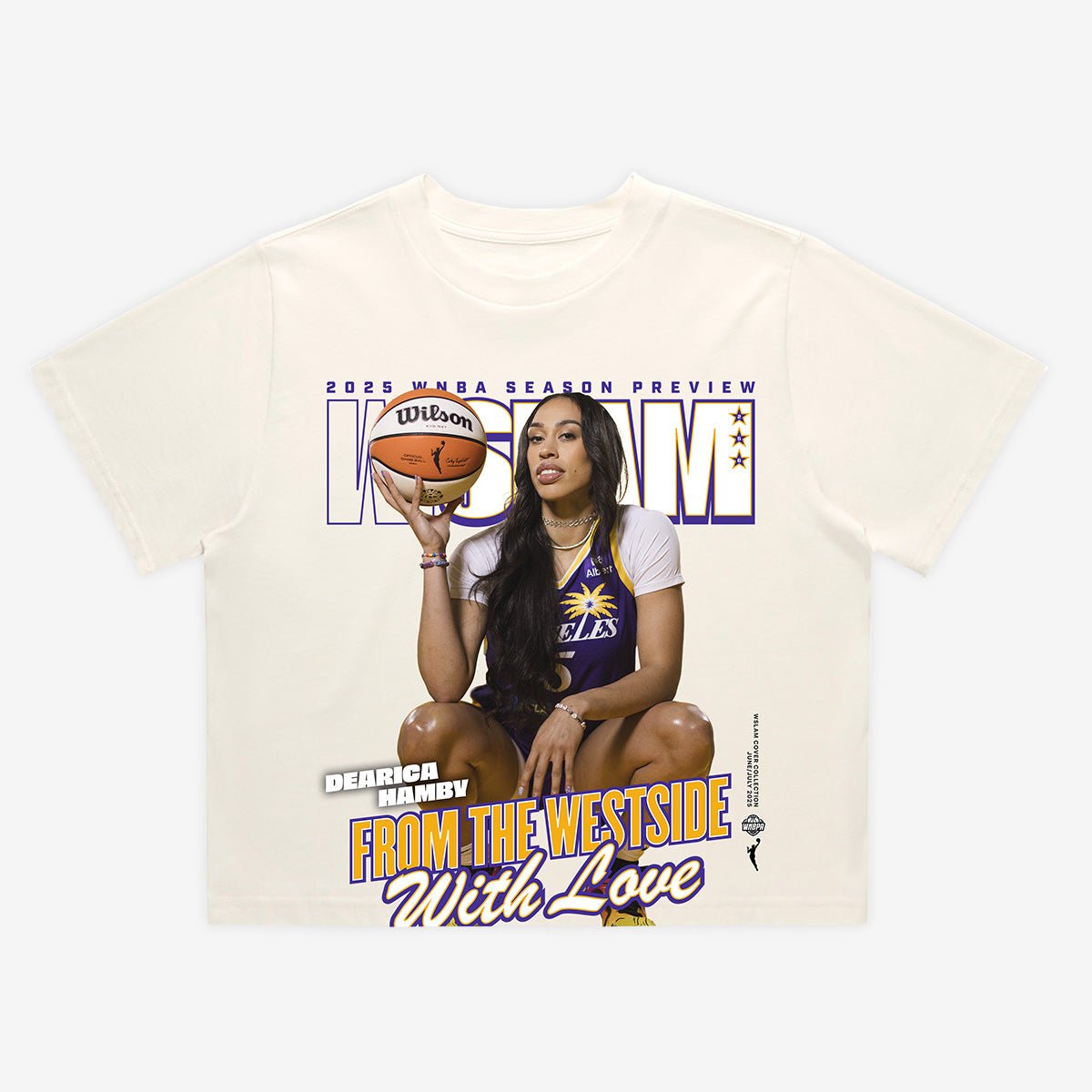 WSLAM Dearica Hamby Women's Crop Tee - Los Angeles Sparks (SLAM 256) - SLAM Goods