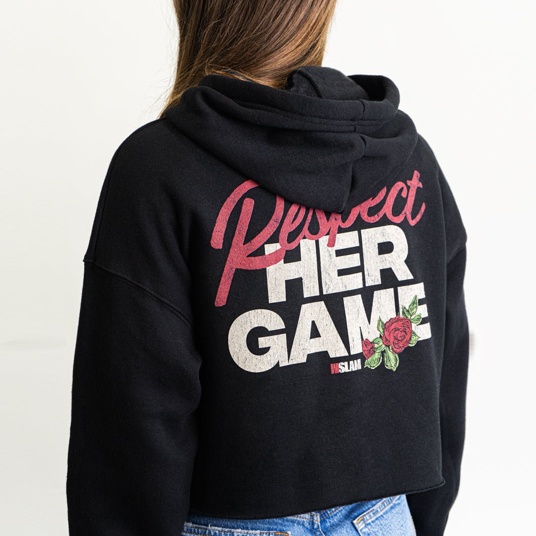WSLAM Respect Her Game Women's Crop Hoodie - SLAM Goods