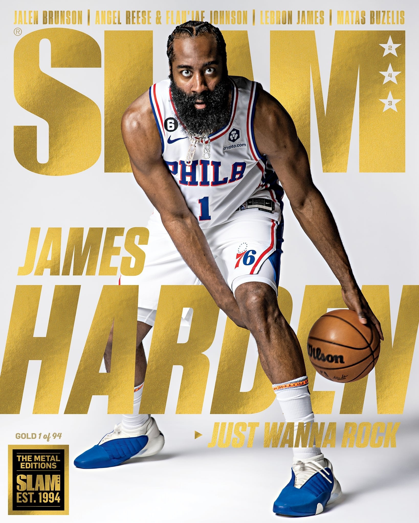 GOLD METAL: SLAM 243 - James Harden (#d/94) - SLAM Goods