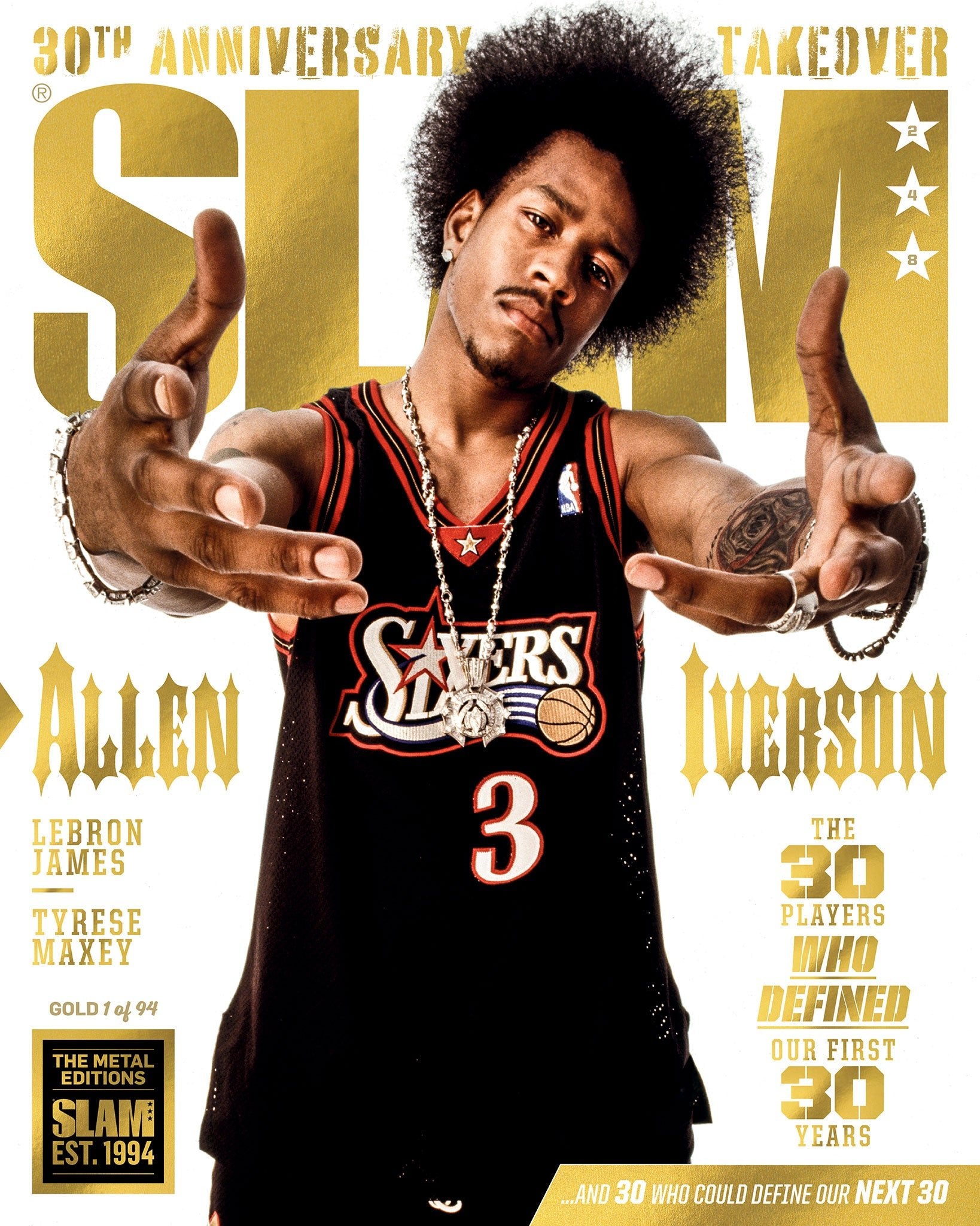 GOLD METAL: SLAM 248 - Allen Iverson (#d/94) - SLAM Goods