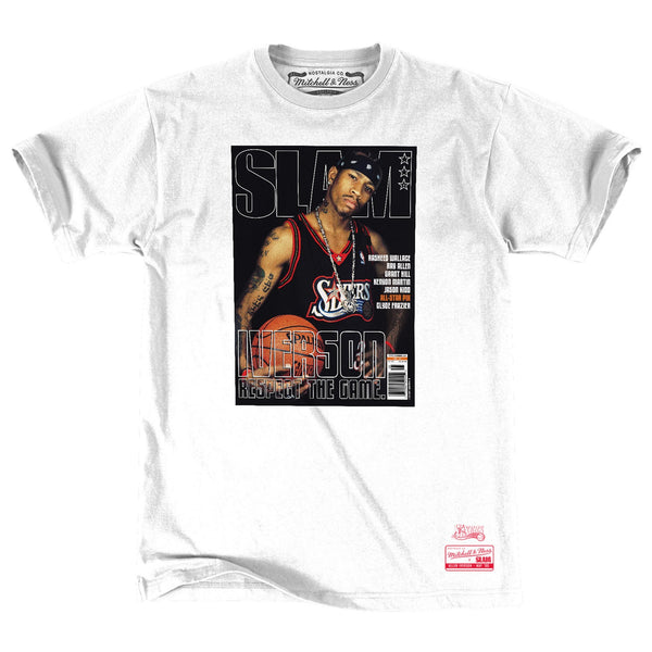 Allen Iverson Large T Shirt Slam Magazine Mitchell and Ness Tee Black