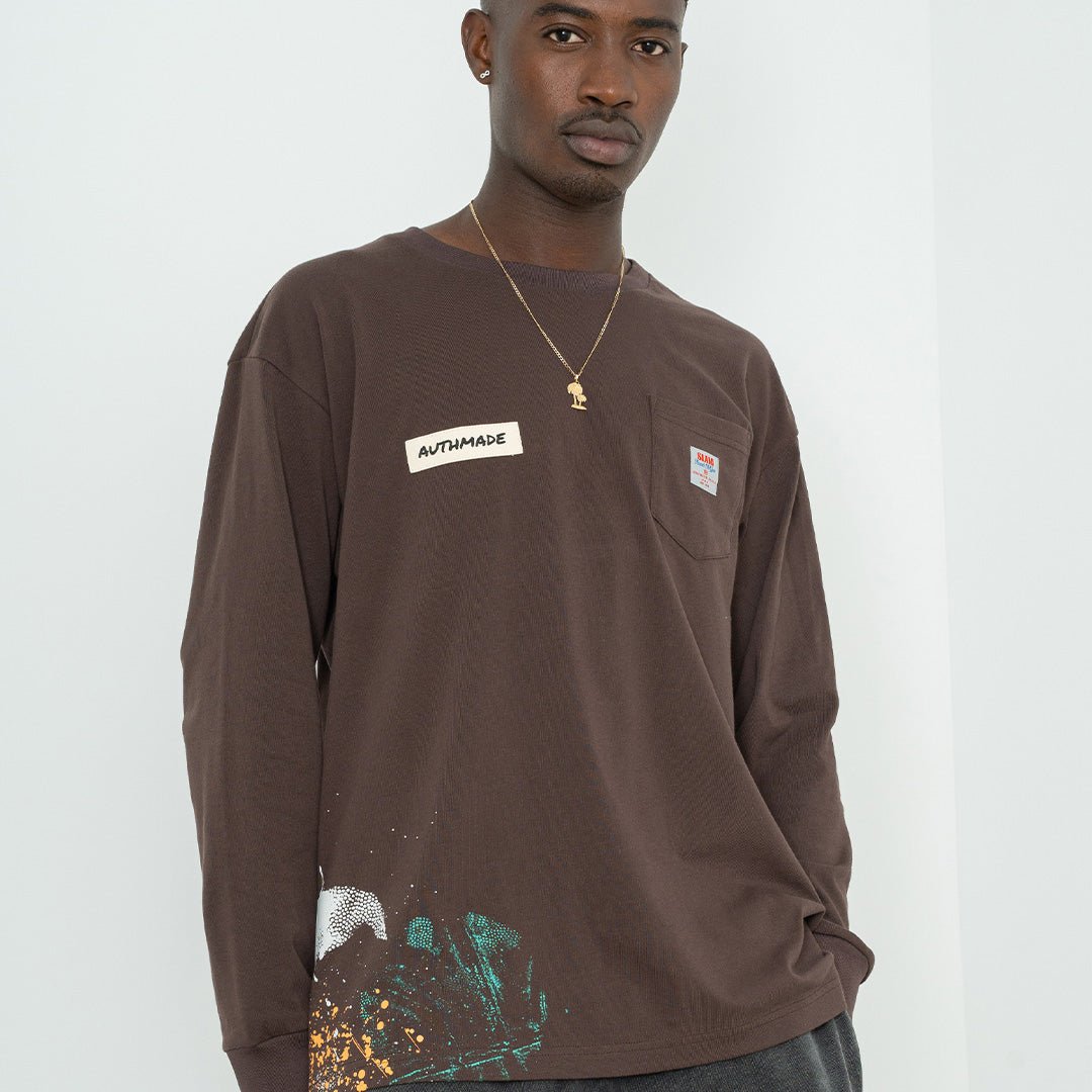 SLAM x Authmade L/S Paint Tee - SLAM Goods