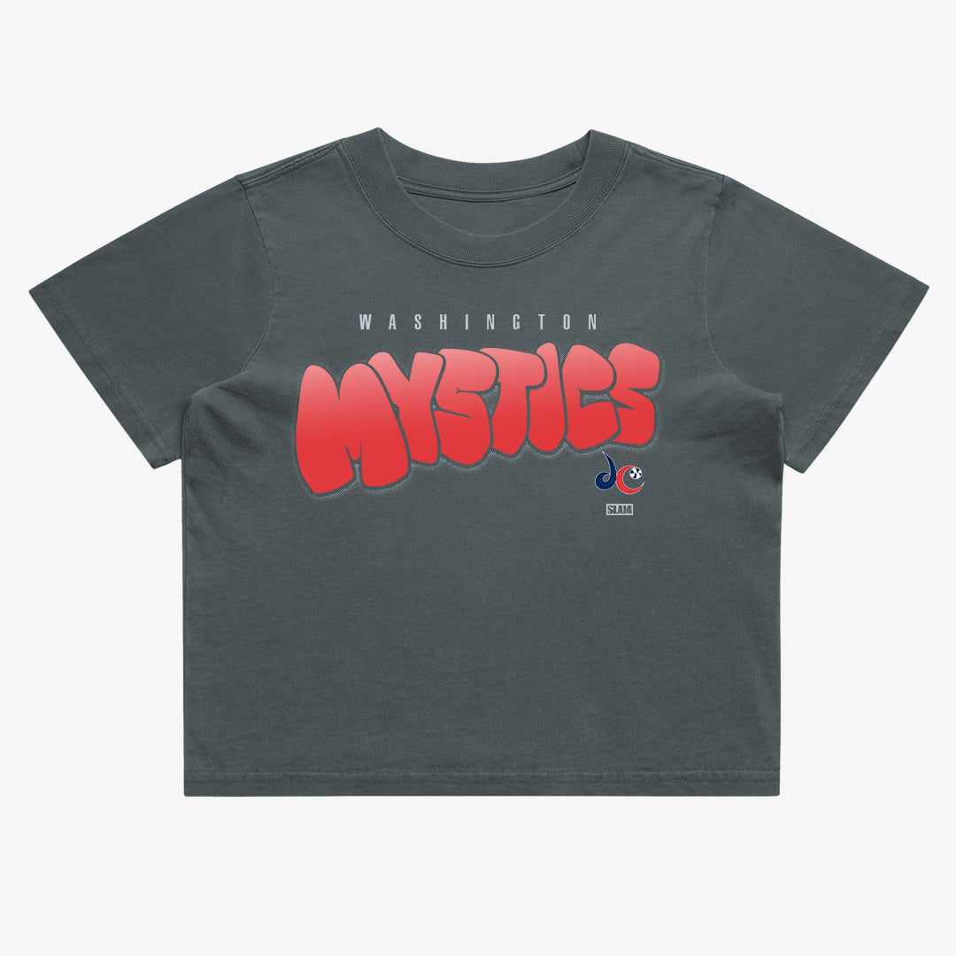 Washington Mystics Bubble Script Crop Tee