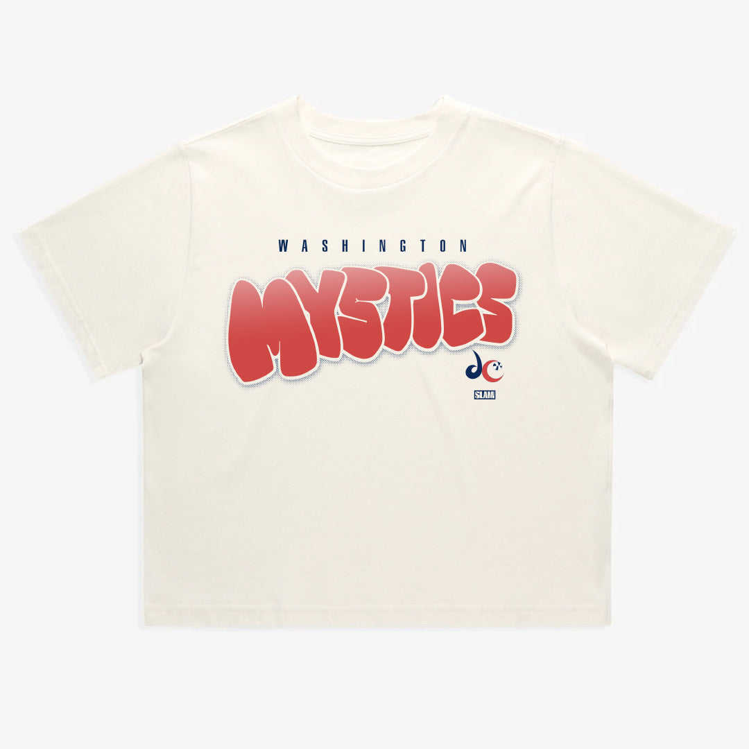 Washington Mystics Bubble Script Crop Tee