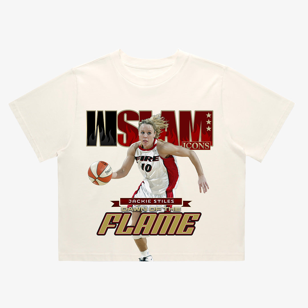 WSLAM Court Origins Crop Cover Tee - Jackie Stiles (Fire Icons)