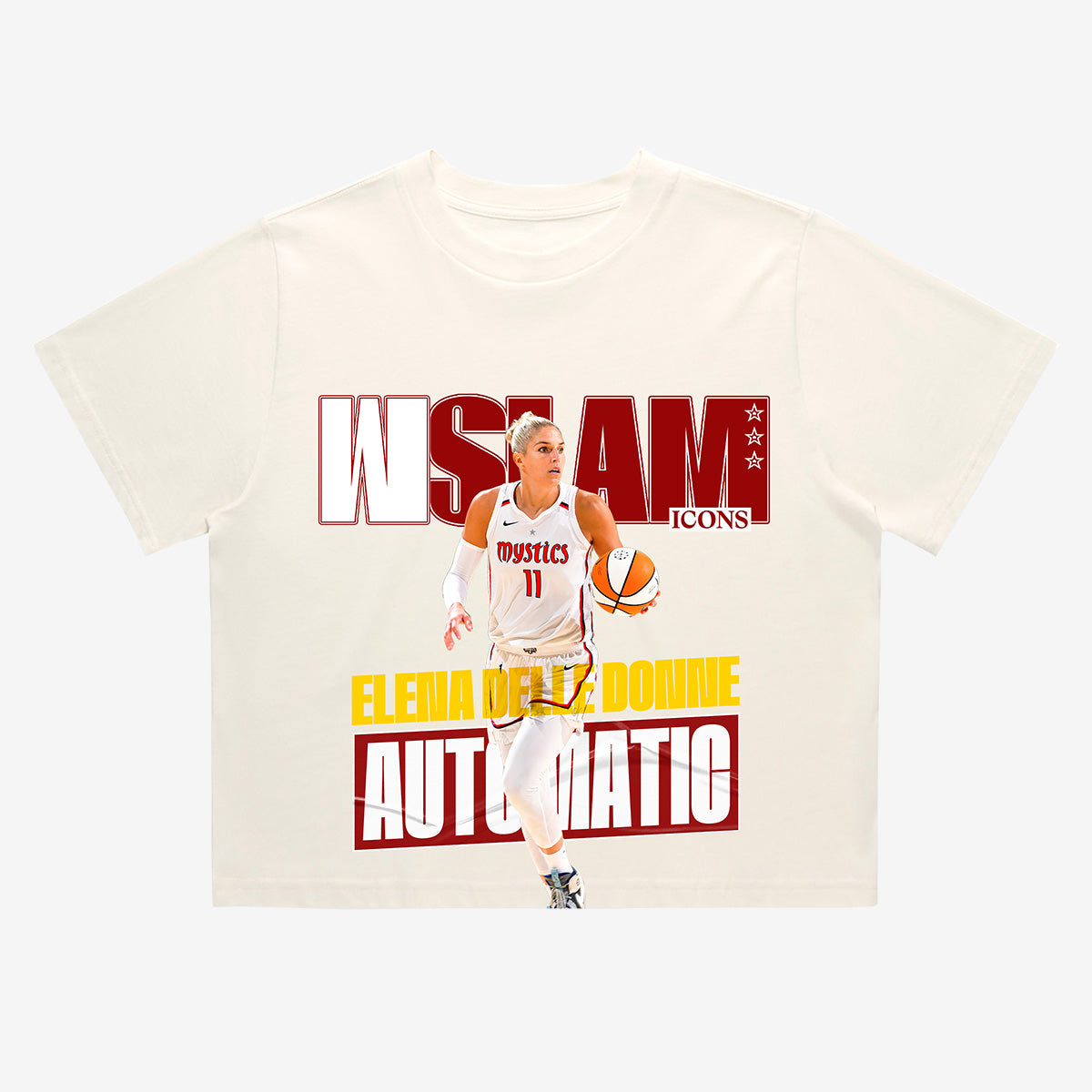 WSLAM Court Origins Crop Cover Tee - Elena Delle Donne (Mystics Icons)