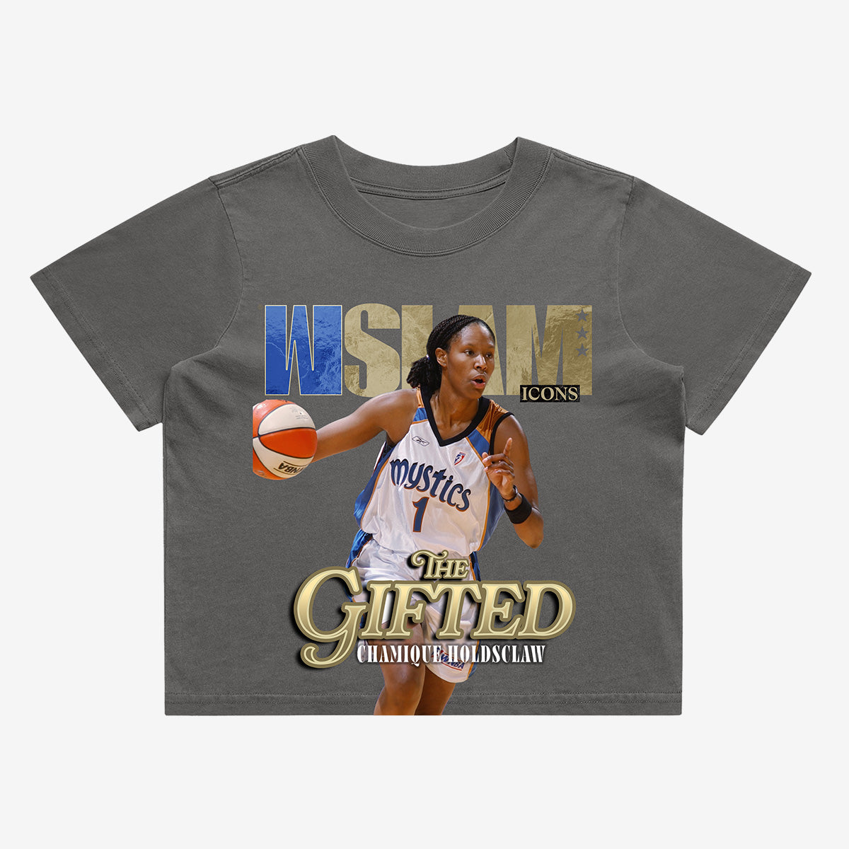 WSLAM Court Origins Crop Cover Tee - Chamique Holdsclaw (Mystics Icons)