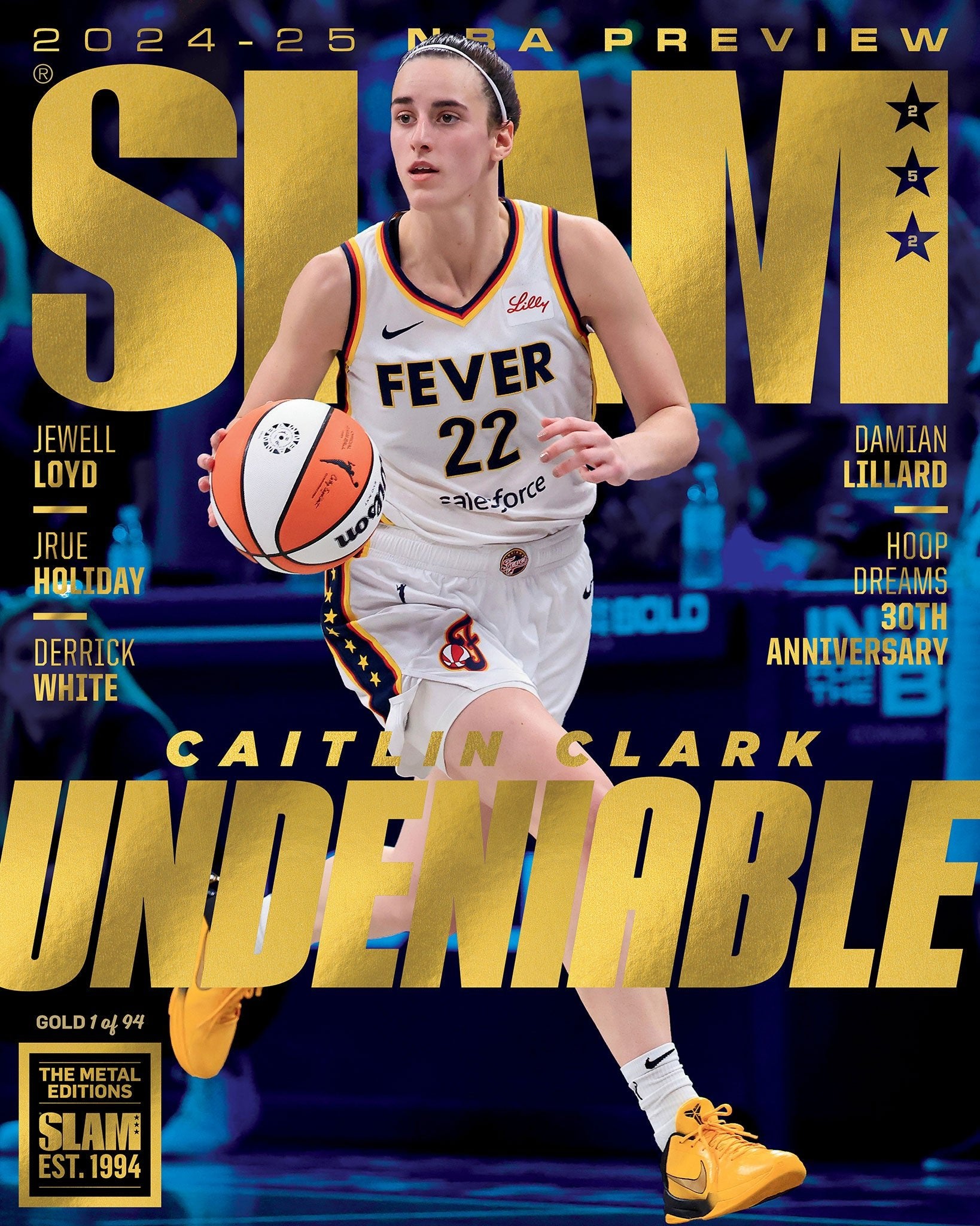 GOLD METAL: SLAM 252 - Caitlin Clark (#d/94) - SLAM Goods