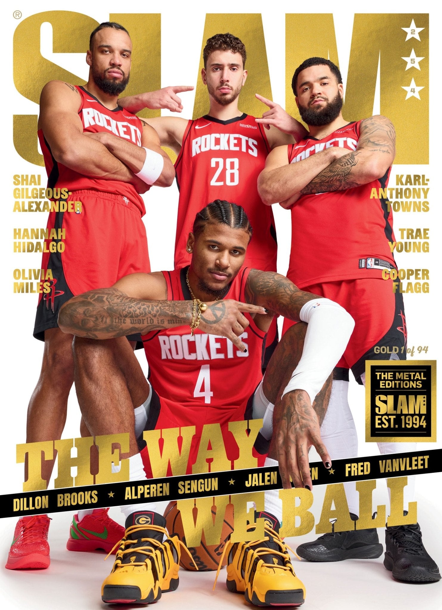 GOLD METAL: SLAM 254 - Houston Rockets (#d/94) - SLAM Goods