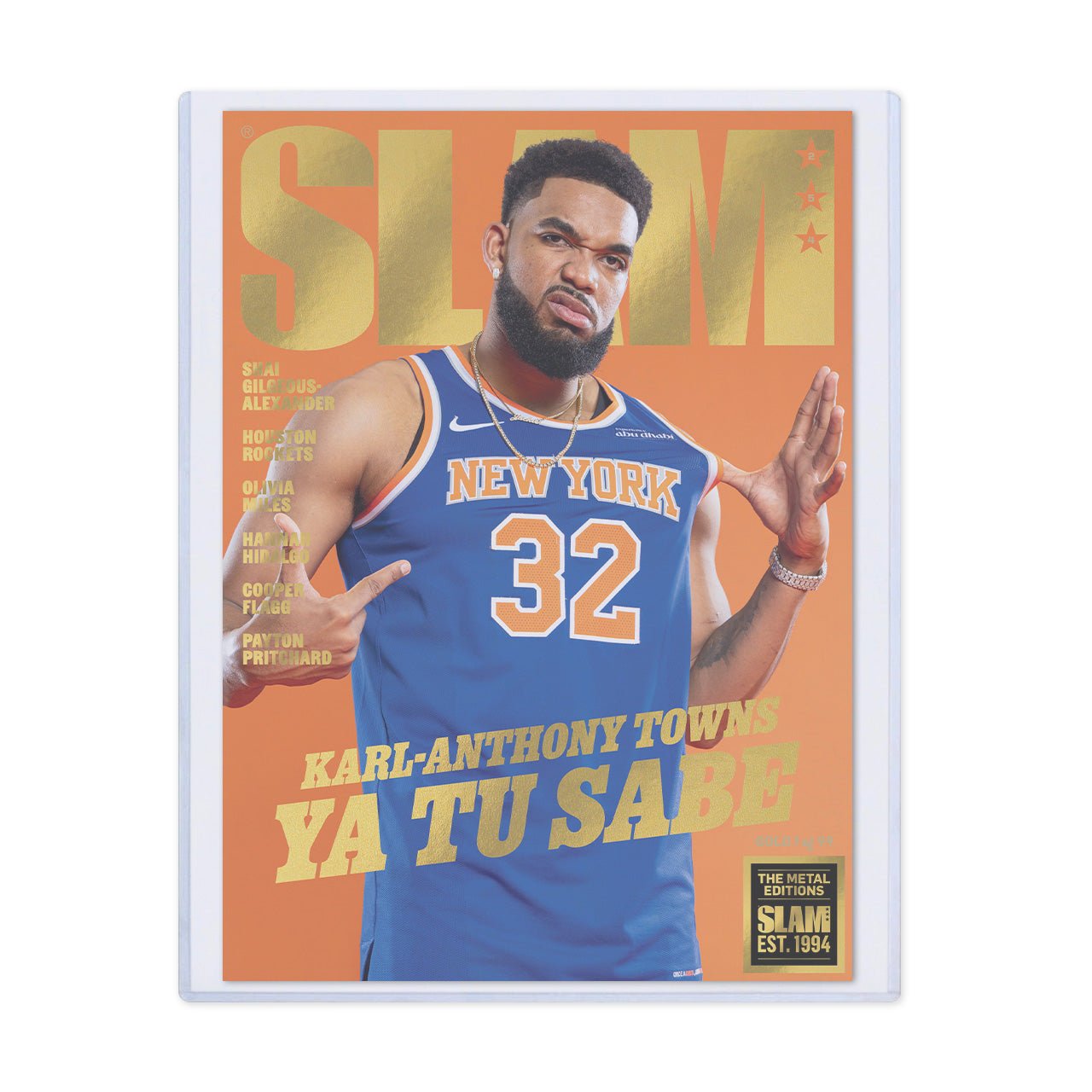 GOLD METAL: SLAM 254 - Karl - Anthony Towns (#d/94) - SLAM Goods