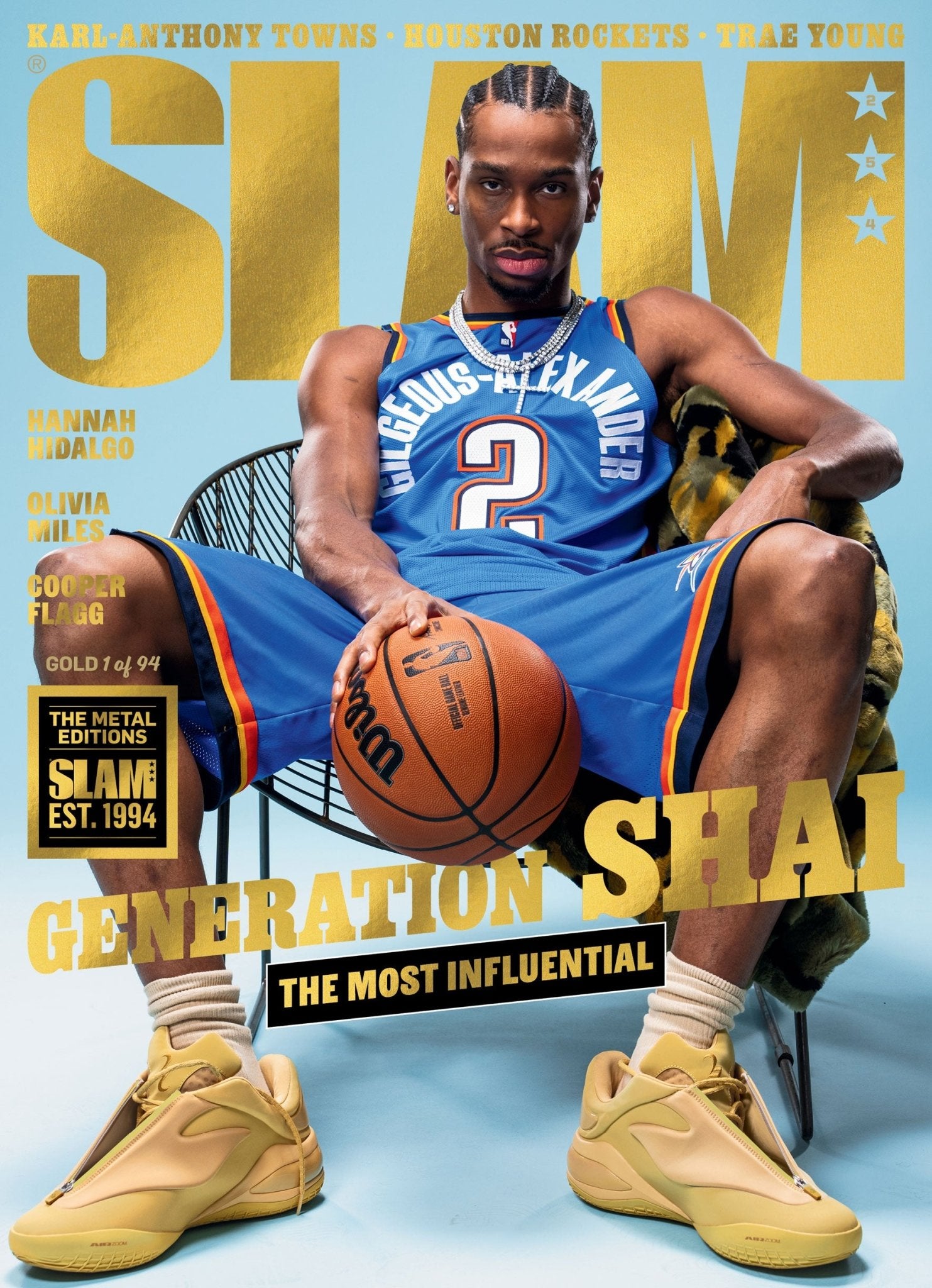 GOLD METAL: SLAM 254 - Shai Gilgeous - Alexander (#d/94) - SLAM Goods