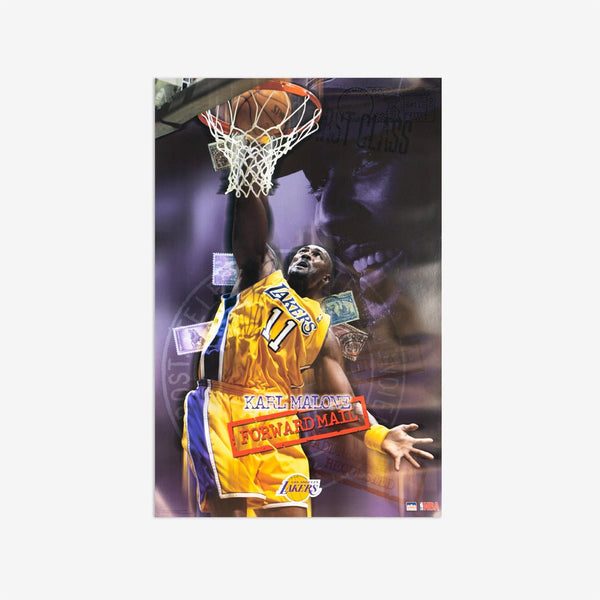 NBA[Karl Malone]マローンのゴールドリフレクター‼️285枚限定 Karl Malone Lakers Vintage Poster