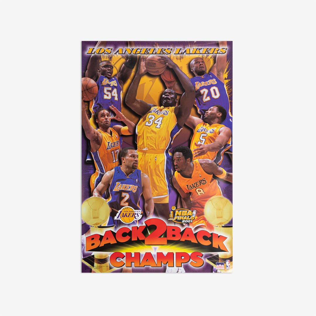 Los Angeles Lakers 2001 Champs Vintage Poster - SLAM Goods