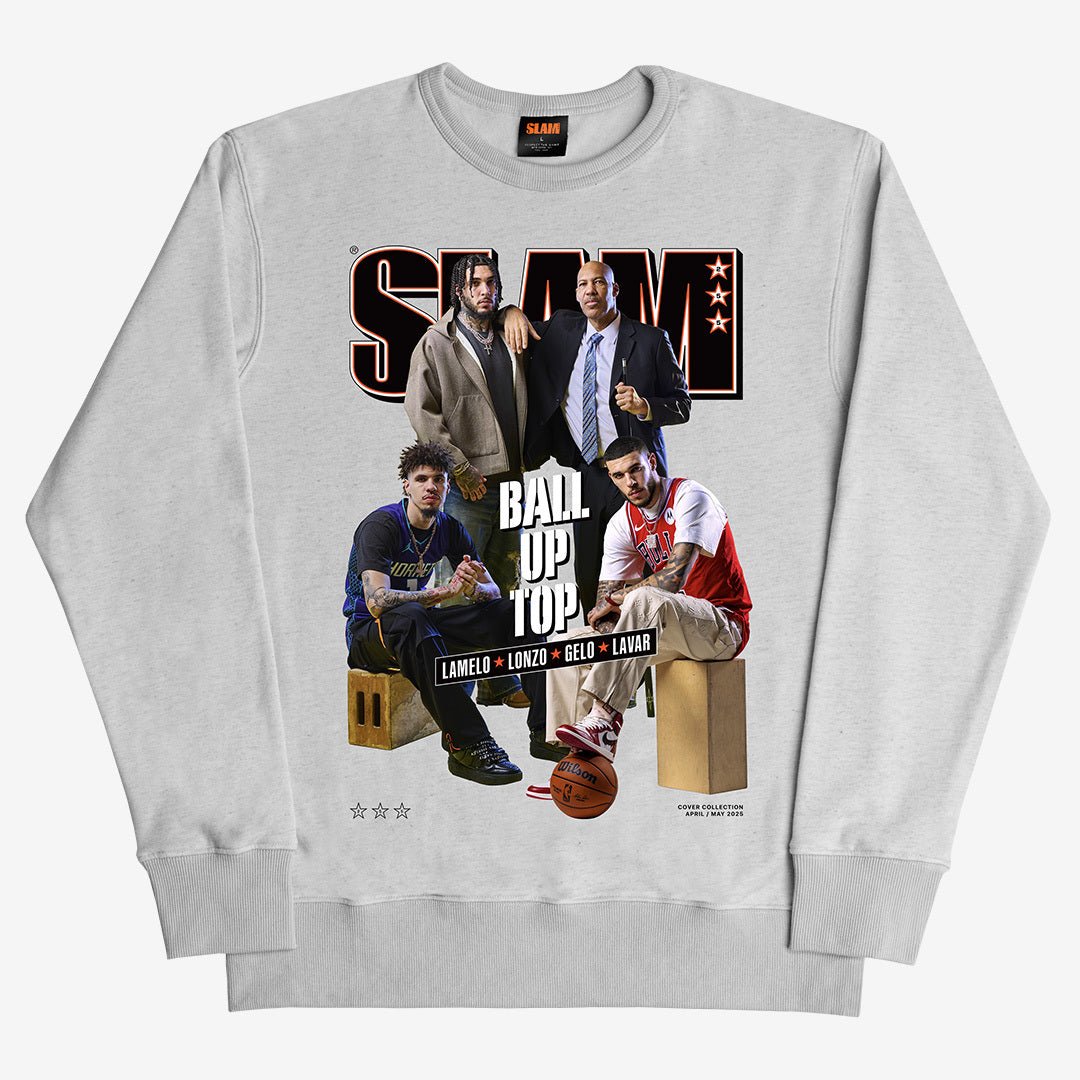 SLAM Cover Crewneck - LaMelo, Lonzo, LiAngelo, LaVar (SLAM 255) - SLAM Goods