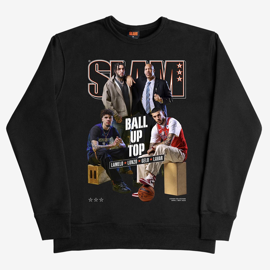 SLAM Cover Crewneck - LaMelo, Lonzo, LiAngelo, LaVar (SLAM 255) - SLAM Goods