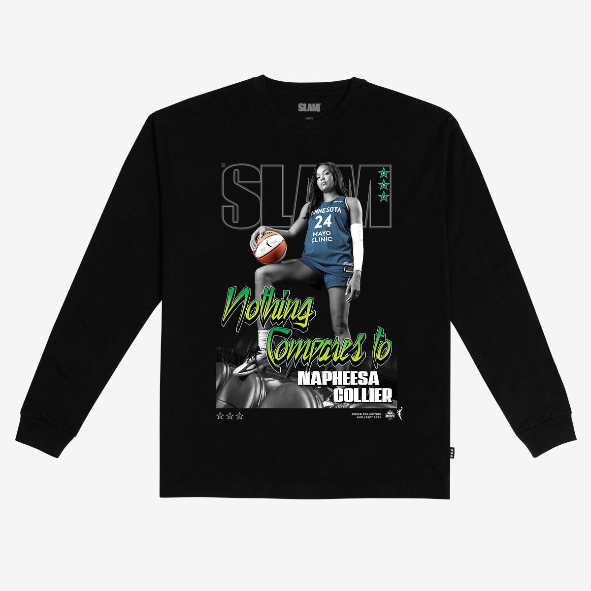SLAM Cover L/S Tee - Napheesa Collier (SLAM 257) (Black and White Edition) - SLAM Goods