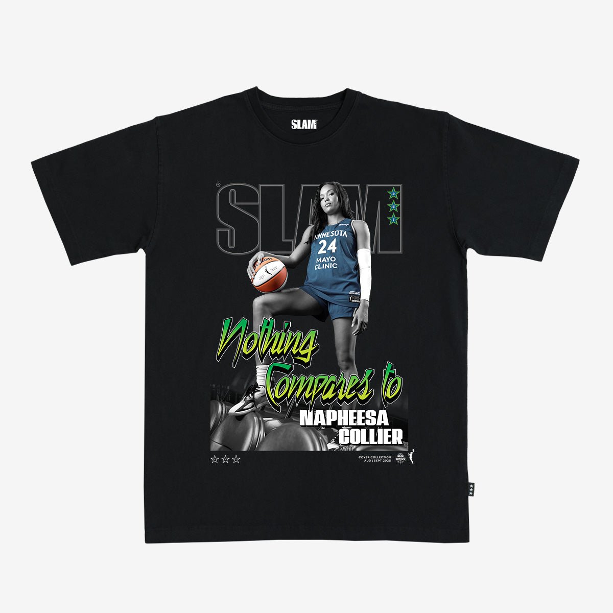 SLAM Cover Tee - Napheesa Collier (SLAM 257) (Black and White Edition) - SLAM Goods