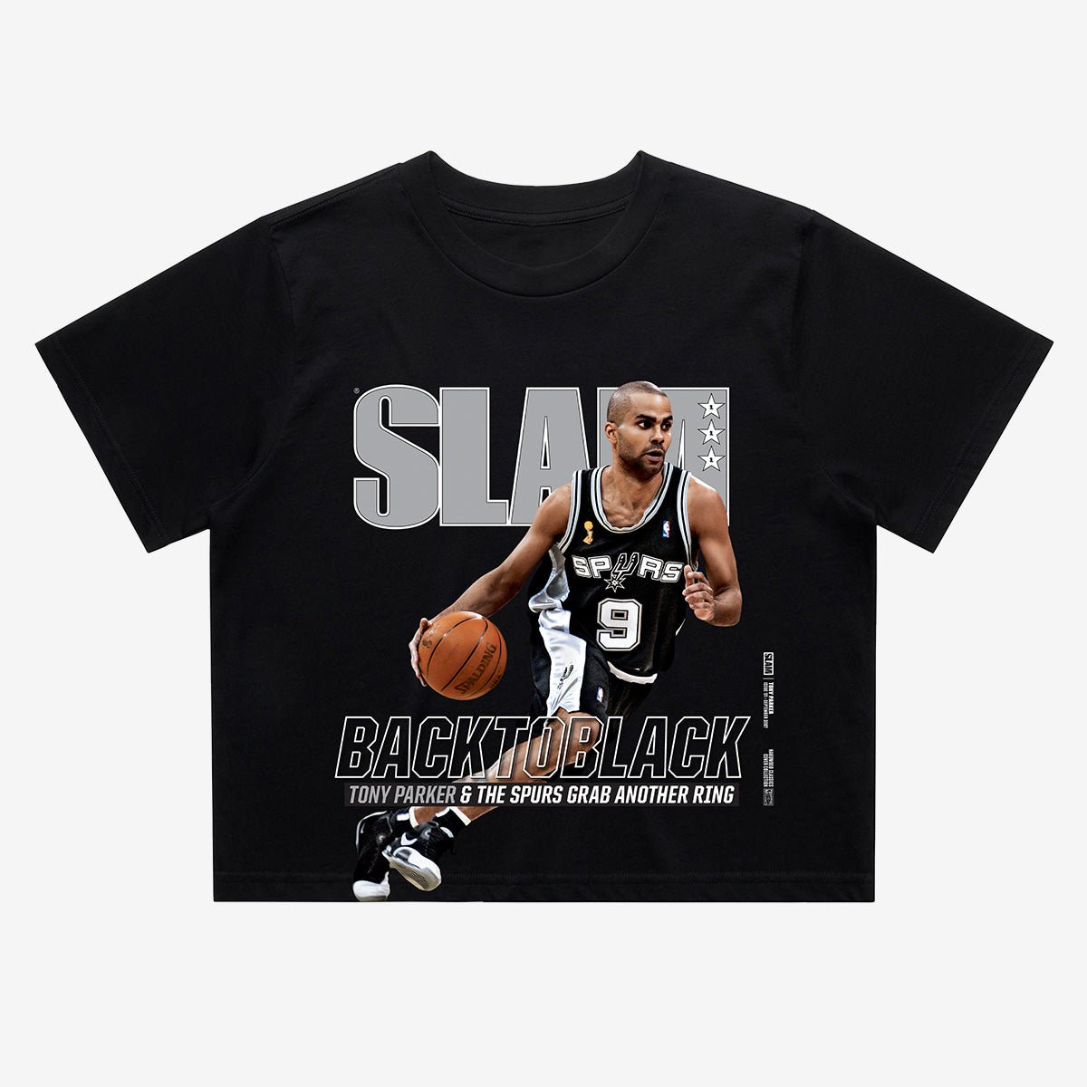 トップス haveyoudiedbefore graphic Parker Black SLAM Hardwood Classics Crop Cover Tee - Tony Parker (SLAM 111)