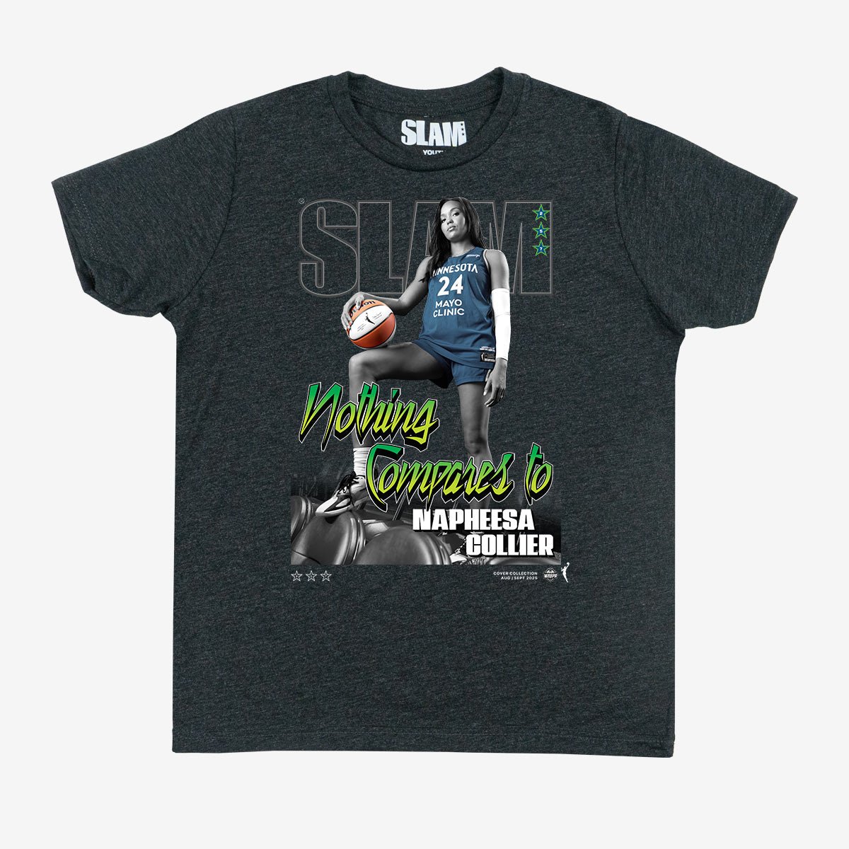 SLAM Youth Cover Tee - Napheesa Collier (SLAM 257) (Black and White Edition) - SLAM Goods