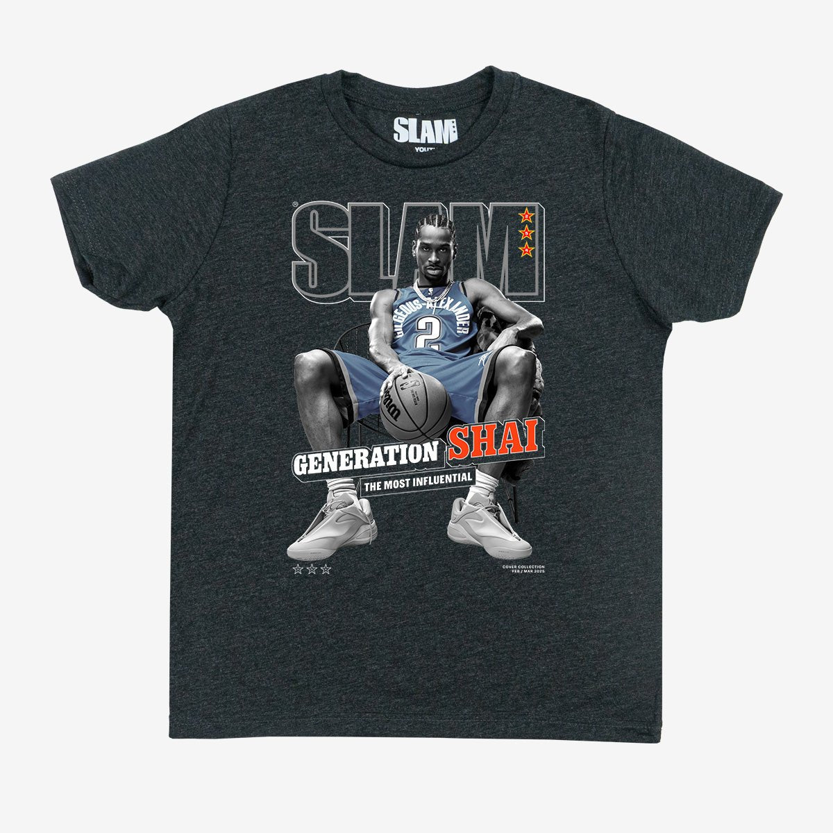 SLAM Youth Cover Tee - Shai Gilgeous - Alexander (SLAM 254) (Black and White Edition) - SLAM Goods