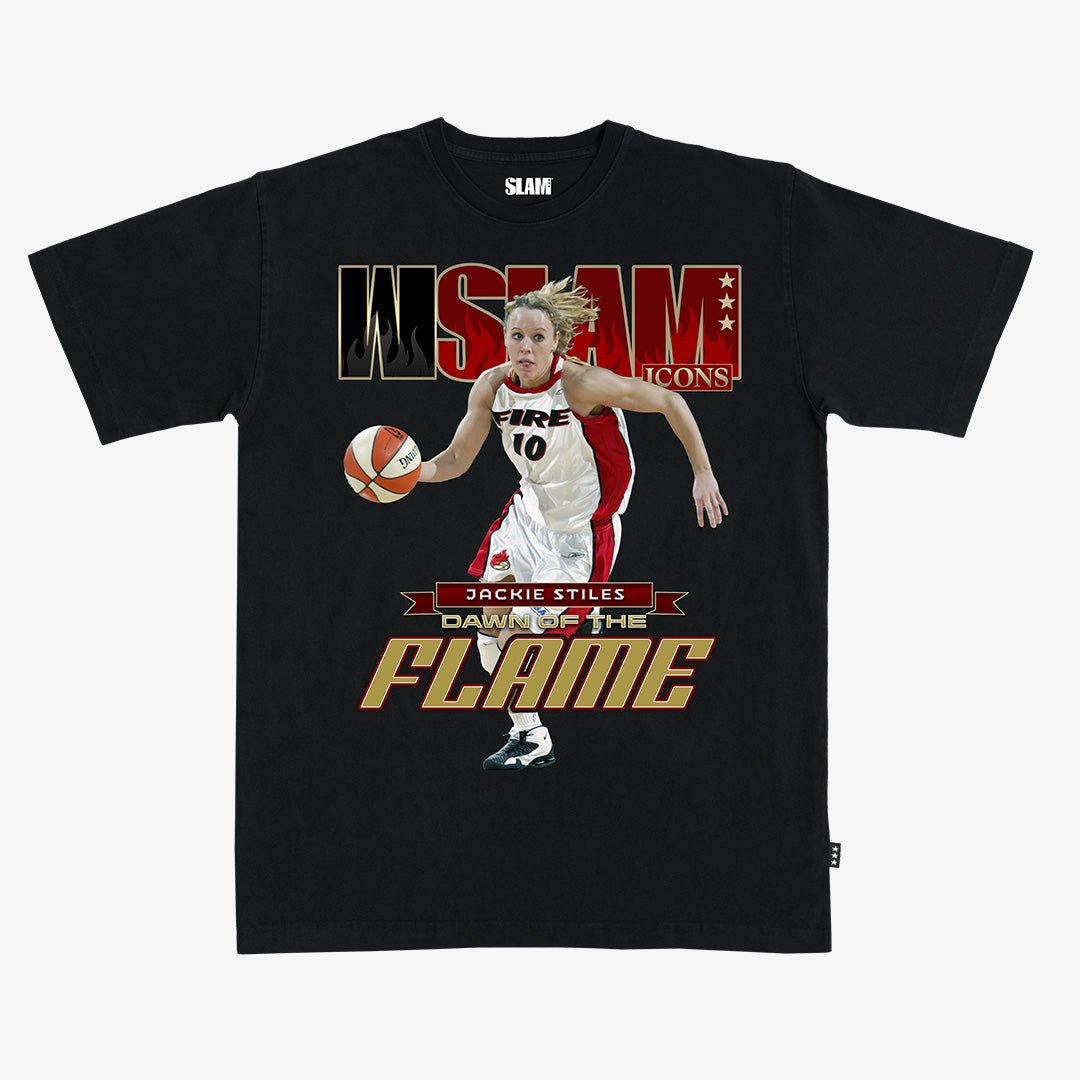 WSLAM Court Origins Cover Tee - Jackie Stiles (Fire Icons) - SLAM Goods