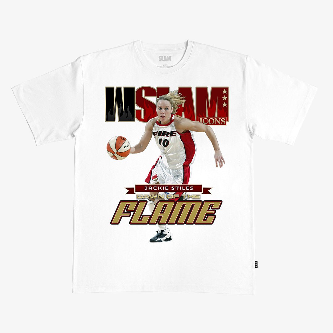WSLAM Court Origins Cover Tee - Jackie Stiles (Fire Icons) - SLAM Goods