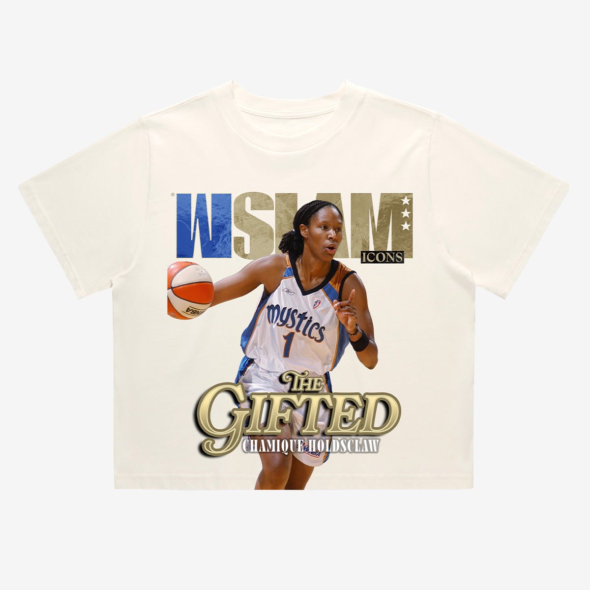WSLAM Court Origins Crop Cover Tee - Chamique Holdsclaw (Mystics Icons) - SLAM Goods