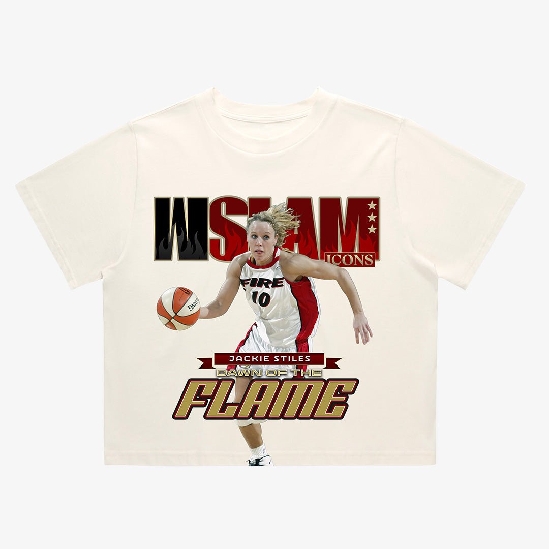 WSLAM Court Origins Crop Cover Tee - Jackie Stiles (Fire Icons) - SLAM Goods