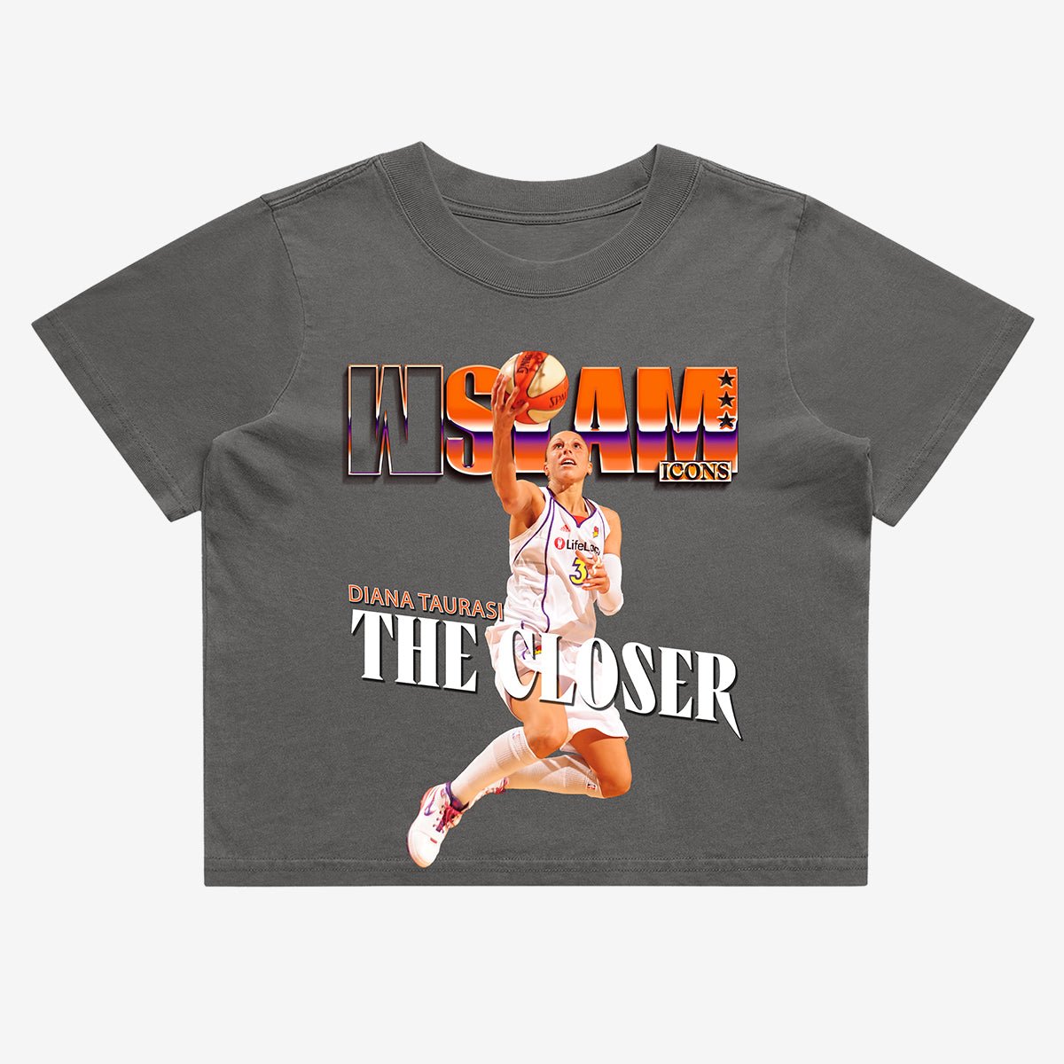 WSLAM Court Origins Women's Crop Cover Tee - Diana Taurasi (Mercury Icons) - SLAM Goods