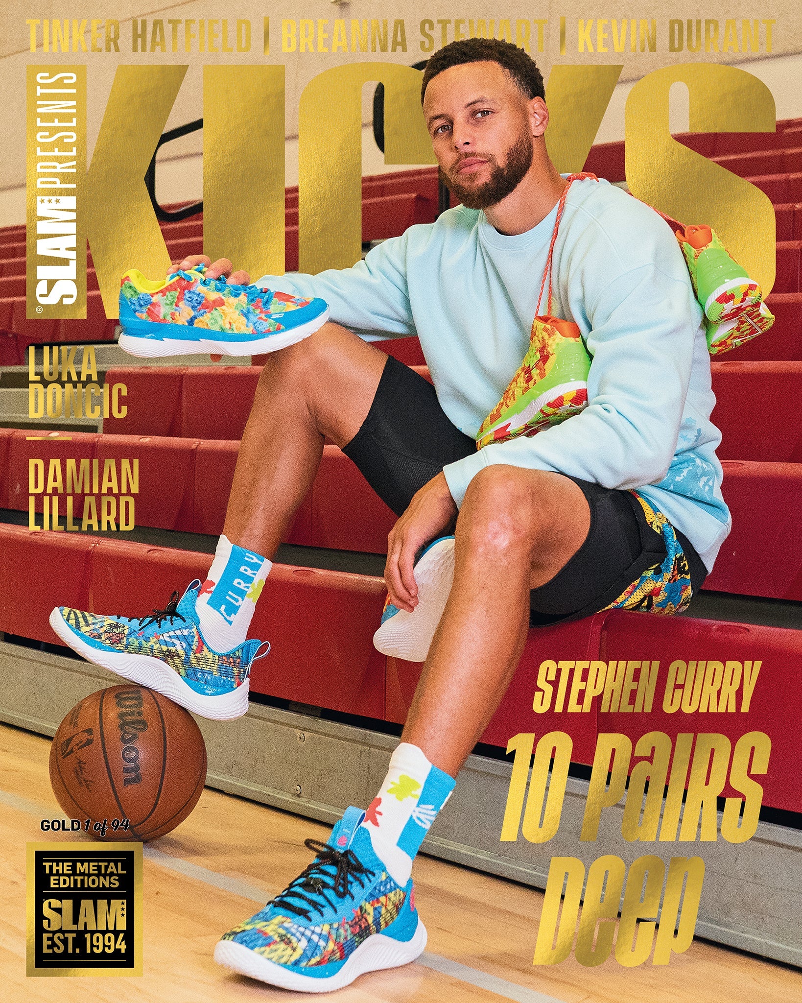 GOLD METAL: KICKS 25 - Stephen Curry (#d/94) – SLAM Goods